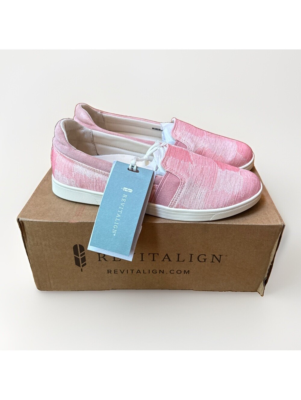 NIB NWT Waco Shoe Company Pink Patchwork Easton Revitalign Slip-On Shoes Sz 9B